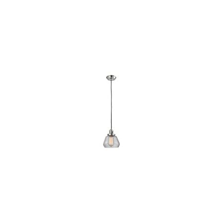 Fulton Vintage Dimmable Led 7 Polished Nickel Mini Pendant With Clear Glass